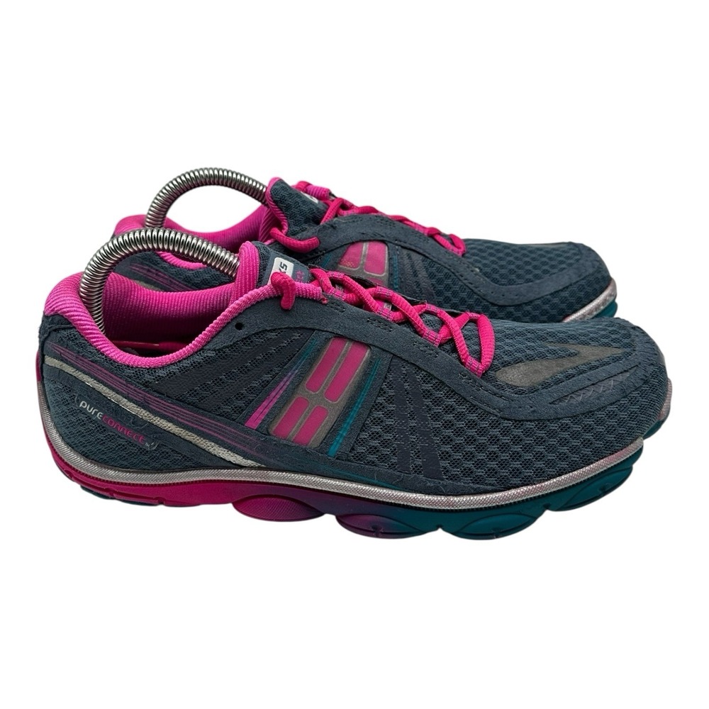Brooks Pure Connect 3 Running Shoes‎ Womens 9.5 B Gray Pink Sneakers 1201561B542